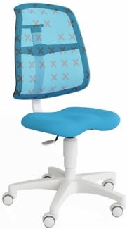 Drehstuhl Sino 2, Kunststoff, Polyester, Stoff, Blau