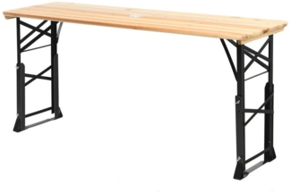 COSTWAY Gartentisch, Biertisch klappbar & höhenverstellbar, Holz & Metall