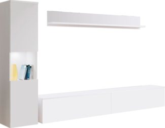 INOSIGN Wohnwand PARIS, Vitrine Türanschlag links/rechts wechselbar, (Komplett-Set, 3-St), grifflose Design, stehend und hängend montierbar