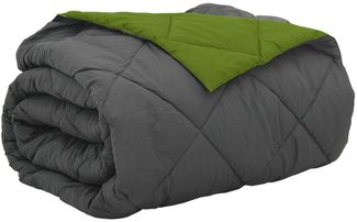 vidaXL Sommerdecke Grün und Anthrazit 240 x 260 cm Mikrofaser 42025451