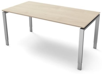 Kerkmann Schreibtisch 4131 Form 5 160x80x68-82 cm Vierfuß-Gestell höhenverstellbar Ahorn