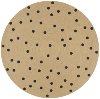 vidaXL Teppich Handgefertigt Jute mit Punktmuster 120 cm 133687