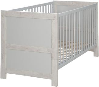 roba Gitterbett 'Mila' 70 x 140 cm - verstellbar - umbaubar - 3 Schlupfsprossen - Lichtgrau