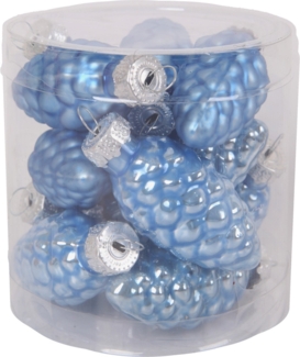 TrendLine Weihnachtskugeln aus Glas Tannenzapfen Ø 6 cm sky blue 12 Stück