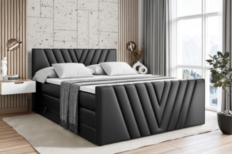 ALTDECOR Boxspringbett ERNINA-Z KING (Multipocket-Matratze H4, H3 Matratze Bonellfederung, Topper, Kopfteil), Doppelbett mit Fußteil