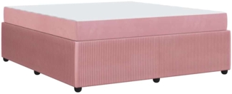 vidaXL Bettgestell mit Matratze mit Matratze Rosa 180 x 200 cm Samt 3398430