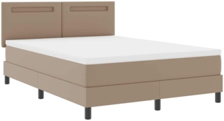 vidaXL Bettgestell mit Matratze Cappuccino 140 x 190 cm Kunstleder 3339051