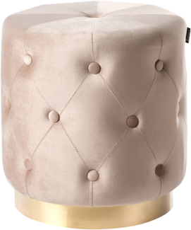 Pouf CARROLLTON Samtstoff Beige 40 cm 40 cm 41 cm