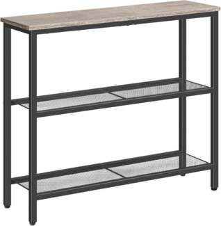 HOOBRO Schmaler Konsolentisch 2 Ablagen Metallgestell Industrie-Design