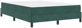 vidaXL Boxspringbett mit Matratze Dunkelgrün 140x210 cm Samt 3398746