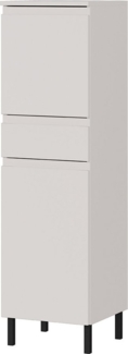 Lomadox Midischrank SALO-01 kaschmir Front matt 34 cm breit Metallfüße modern