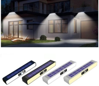 PRIISF Außen-Deckenleuchte Outdoor Flutlicht Solarleuchte Wandlampe Bewegungsmelder Gartenleuchte, Schwarze-Schale-warmes-Licht, Terrassenleuchten Hauswand Fluter Außen Strahler, Gartenlampe Außen Solar LED Solarlampen Garten Balkon, 120° Superhelle 3 ...