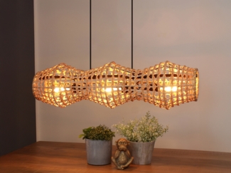 ECO Light 9520 S3 RT CAPELLA Pendelleuchte 3-flammig Rattan natur