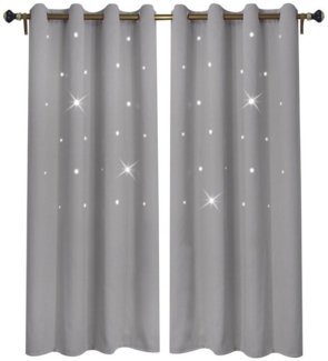 Rosnek Vorhang Sterne Vorhang Kinderzimmer Gardinen, Verdunklungs BLICKDICHT Vorhänge (2 St)