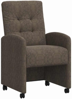 vidaXL Esszimmerstühle mit Rollen 2 pcs Dunkelgrau 58 x 67 x 97 cm 42017898