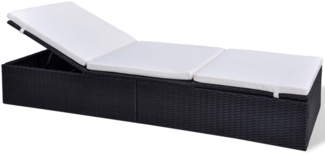 vidaXL Sonnenliege Schwarz Poly-Rattan 41785