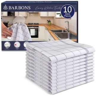 BARBONS Geschirrtuch Allzweck Tücher, Geschirrtücher, Trockentuch, Küchentuch, (10 er, 10-tlg), Premium Qualität, 100% Baumwolle, Blau