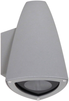 LED Downlight für Innen-/Außenbereich, Außenwandleuchte Aluminium Grau, H: 18cm