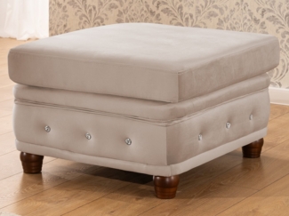 S-Style Möbel Polsterhocker Chesterfield Cleo Blink aus Samt mit Kristallsteppung, mit Wellenfederung