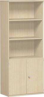 Modulschrank 1. + 2. OH Holztüren, 3. - 5. OH Regal, 80x42x192cm, Ahorn