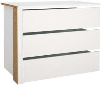 Dmora Kommode Boulogne, Mehrzweckkommode, Schlafzimmerkommode, Schrank mit Schubladen, 87x55 h70 cm, Weiß