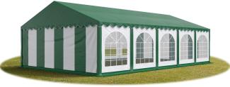 Festzelt Partyzelt 5x10 m PREMIUM, hochwertige PVC Plane 750 N mit grünem Dach 100% wasserdicht mit Bodenrahmen