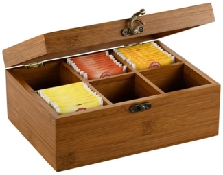 KESPER® Teebox, Bambus, (1-tlg), 6 Fächer, FSC®-zertifiziert