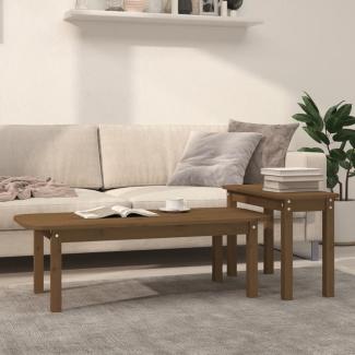 vidaXL 2-tlg. Couchtisch-Set Honigbraun Massivholz Kiefer 822365