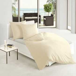 JACK Bettwäsche JACK by Bierbaum Uni Fein Biber Bettwäsche einfarbig Leinen Baumwolle, Biber, 3 teilig, 135x200/155x220/200x200/240x220cm, Reißverschluss, 100% Baumwolle