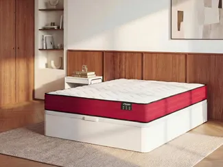 Vente-unique - JUBIA Matratze Stoff Weiß - B 160 cm x H 20 cm x L 200 cm