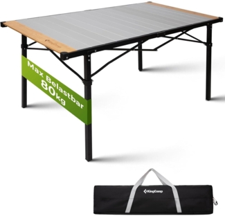 Klappbarer Campingtisch Aluminiumrahmen Aufrollbare Tischplatte belastbar bis 80