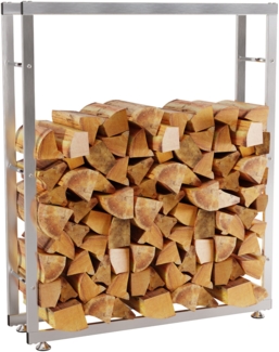 CLP Kaminholzständer Keri V2 Edelstahl,edelstahl 25x100x150 cm