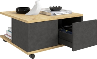Couchtisch 'TWIN 1', Eiche/Schwarz