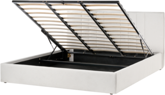 Bett mit Stauraum Stoff TARASCON 180 x 200 cm Hellbeige