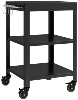 Outdoor Servierwagen Bolognano Metall 81x50x50 cm Schwarz [casa. pro]
