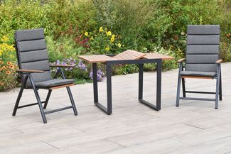 MERXX Balkonset »Athos«, (Set, 5-tlg), Rückenlehne 5-fach verstellbar, Tischplatte aus Akazienholz