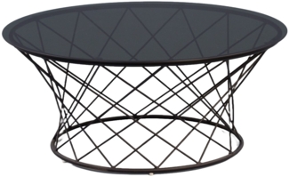 HomeTrends4You Noa Couchtisch, Metall, Schwarz, 80 x 80 x 35 cm