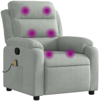 vidaXL Massage-Relaxsessel, hellgrauer Samt 3206172