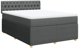 vidaXL Boxspringbett mit Matratze Dunkelgrau 140x190 cm Stoff 3287459