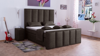 Meisterbetten Boxspringbett Vicy 140x200 in MS-Brown, Matratzenbezug Nano, Ergoflex-Topper