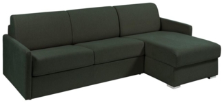 Vente-unique - Ecksofa mit Matratze - Ecke wechselbar - Stoff - Tannengrün - Liegefläche mit Lattenrost mit breiten Latten 140 cm - Matratze 14 cm - CALIFE