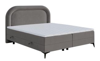 Selsey 'Loreo' Boxspringbett mit Samtbezug, greige, 160x200 cm