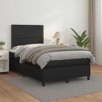 vidaXL Polsterbett mit Matratze Schwarz 120x200 cm Kunstleder, Härtegrad: H2 [3142773]