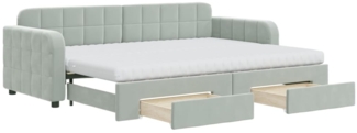 vidaXL Tagesbett Ausziehbar mit Schubladen Hellgrau 80x200 cm Samt 3196994