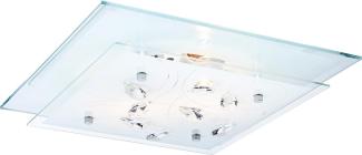 GLOBO Deckenleuchte Wohnzimmer Deckenlampe Esszimmer Flur Glas eckig 40408-2