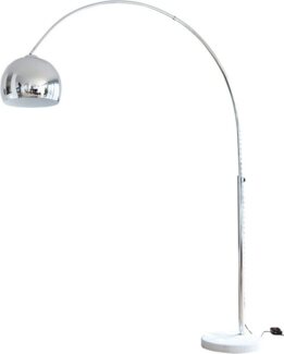 Bogenlampe Marmor und Metall Chrom