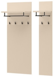 yourhouse24 Kleiderhaken Garderobenpaneel TREND TG-06 mit Ablage, Sandbeige