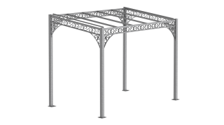 ELEO Pergola Metall rechteckig Elba 3 x 2 m feuerverzinkt