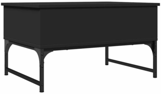 Couchtisch, Sofatisch Schwarz 70x50x40 cm Holzwerkstoff und Metall