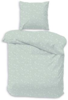 MTOnlinehandel Bettwäsche Emma in 135x200 oder 155x220 cm, Renforcé, 100% Baumwolle, 2 teilig, Blätterranke, Blumen, Zweige Bettwäsche-Set in salbeigrün